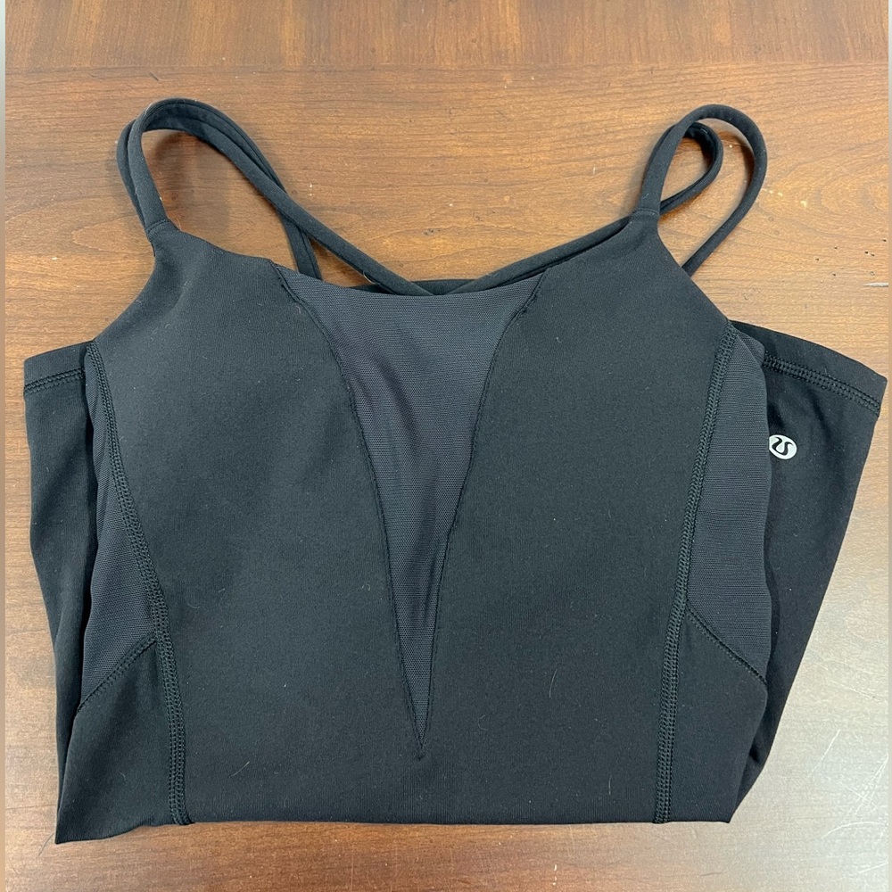 Lululemon Black Mesh Inset Tank Top Size 4